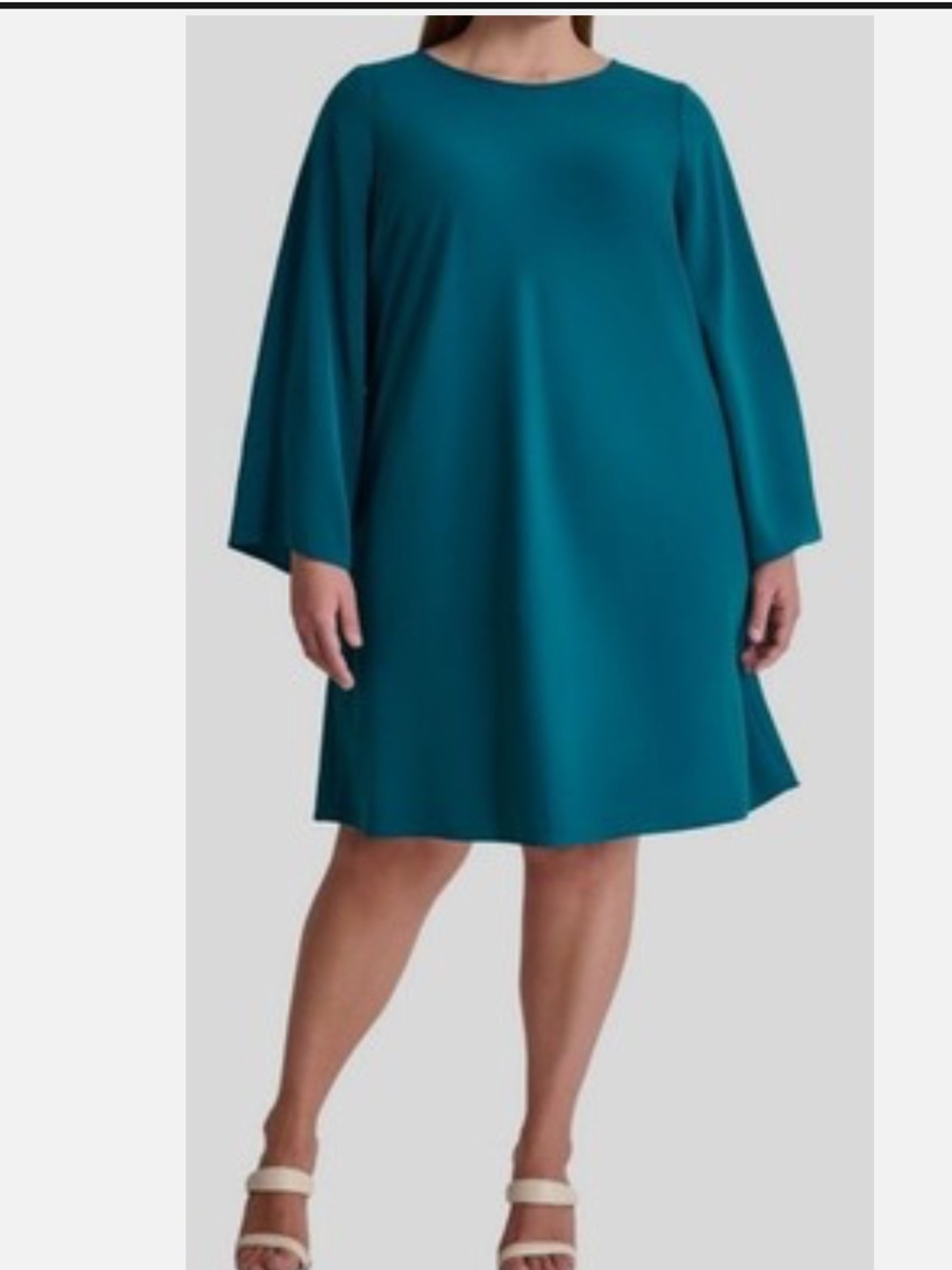🆕 DKNY Women's BlueNeck Wide-Sleeve Shift Dress Plus Size' 16W - NWT